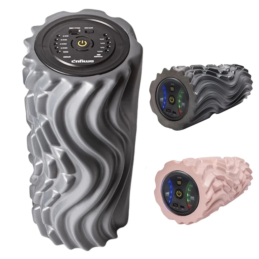 Rechargeable Vibration Foam Roller - 4 Speed Deep Tissue Massage for Muscle Relaxation at Home